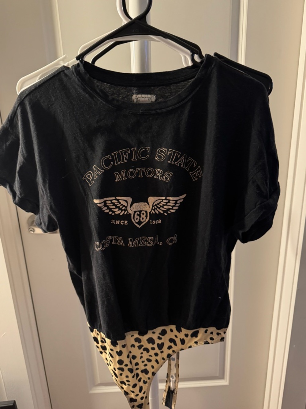 Free People Black Graphic Tee (bodysuit)